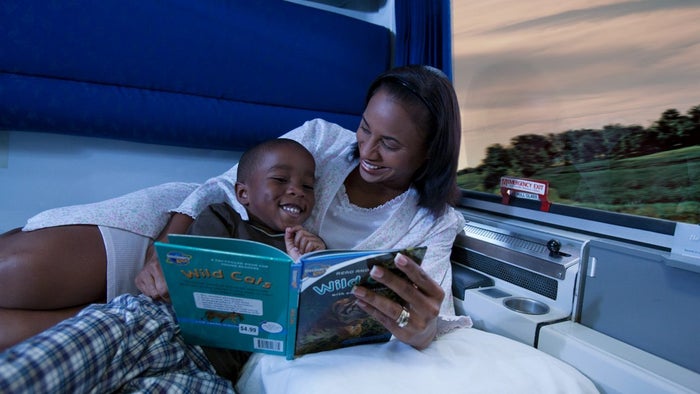 Amtrak mother and son Amtrak mother and son