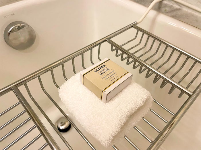 Bathtub amenities at The Lodge at Spruce Peak Destination by Hyatt Stowe Vermont