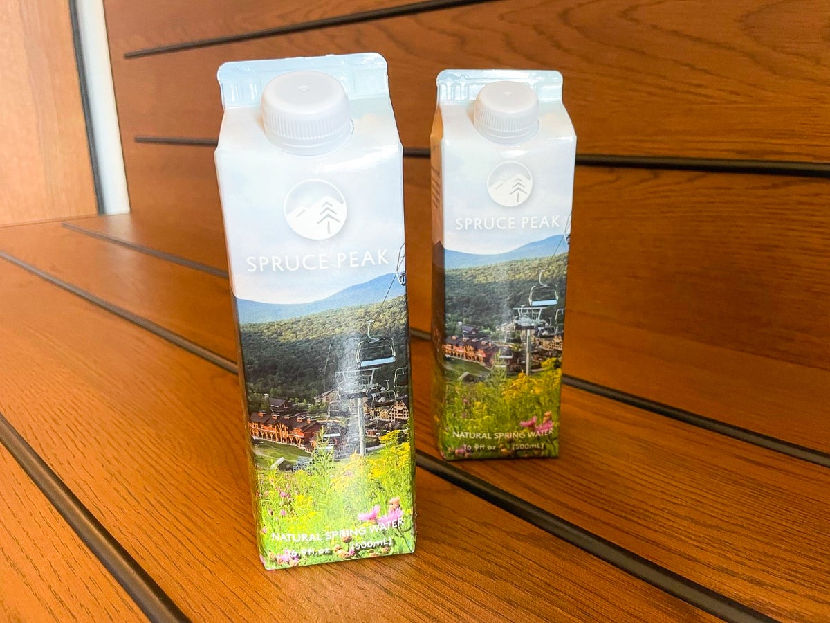 Complimentary water at The Lodge at Spruce Peak Destination by Hyatt Stowe Vermont