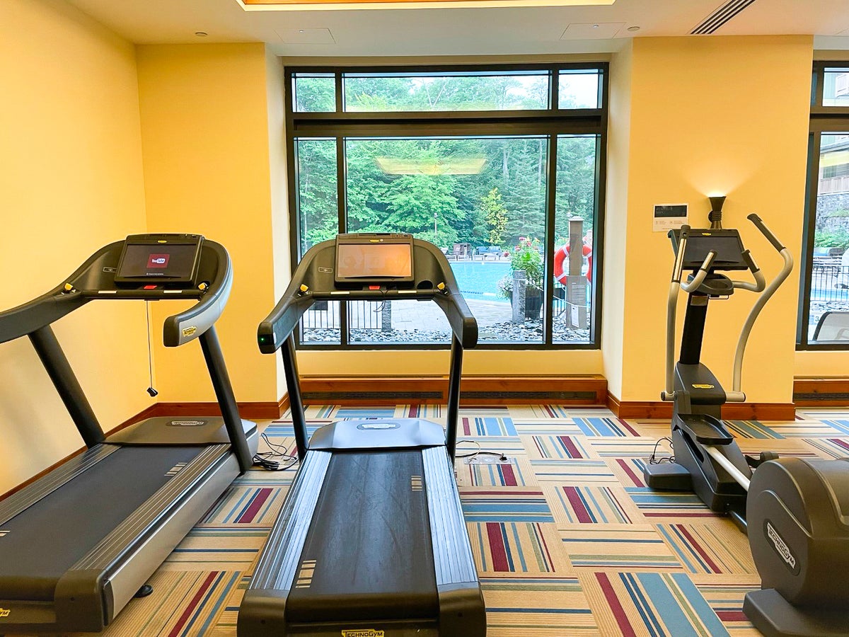 Fitness center treadmills at The Lodge at Spruce Peak Destination by Hyatt Stowe Vermont