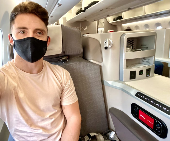 Iberia A350 business class Daniel Ross in seat 3L