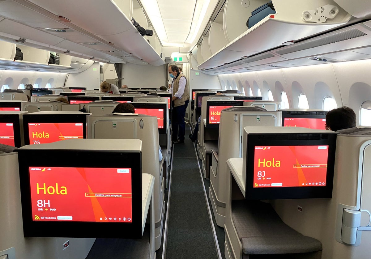 Iberia A350 business class back to front
