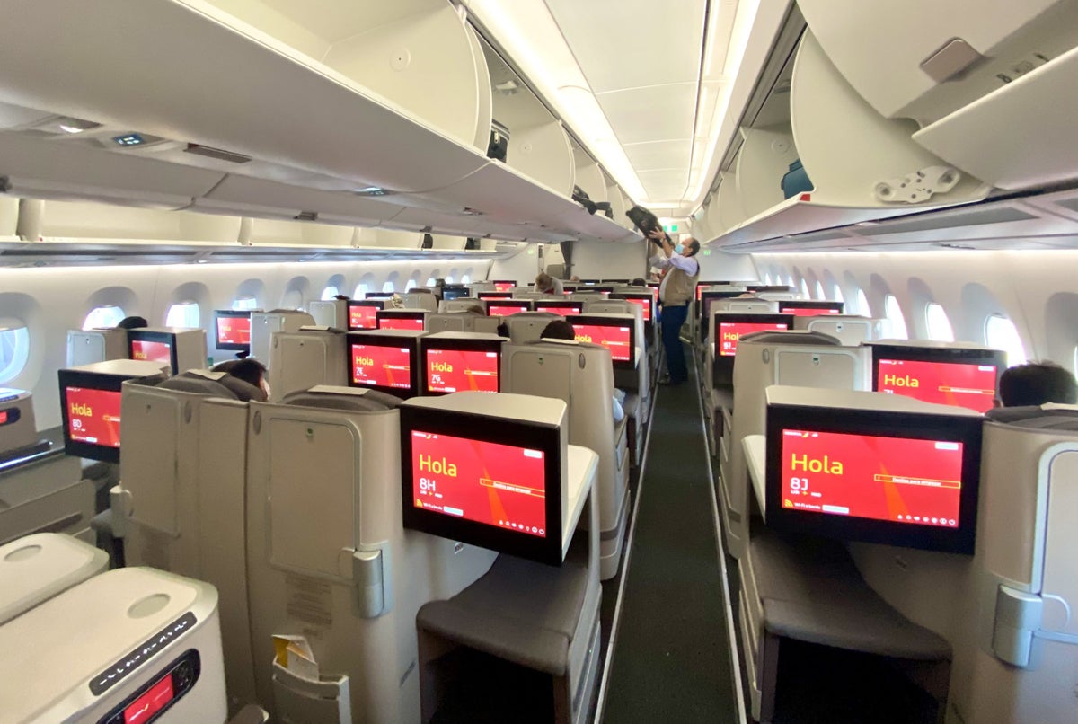 Iberia A350 business class cabin