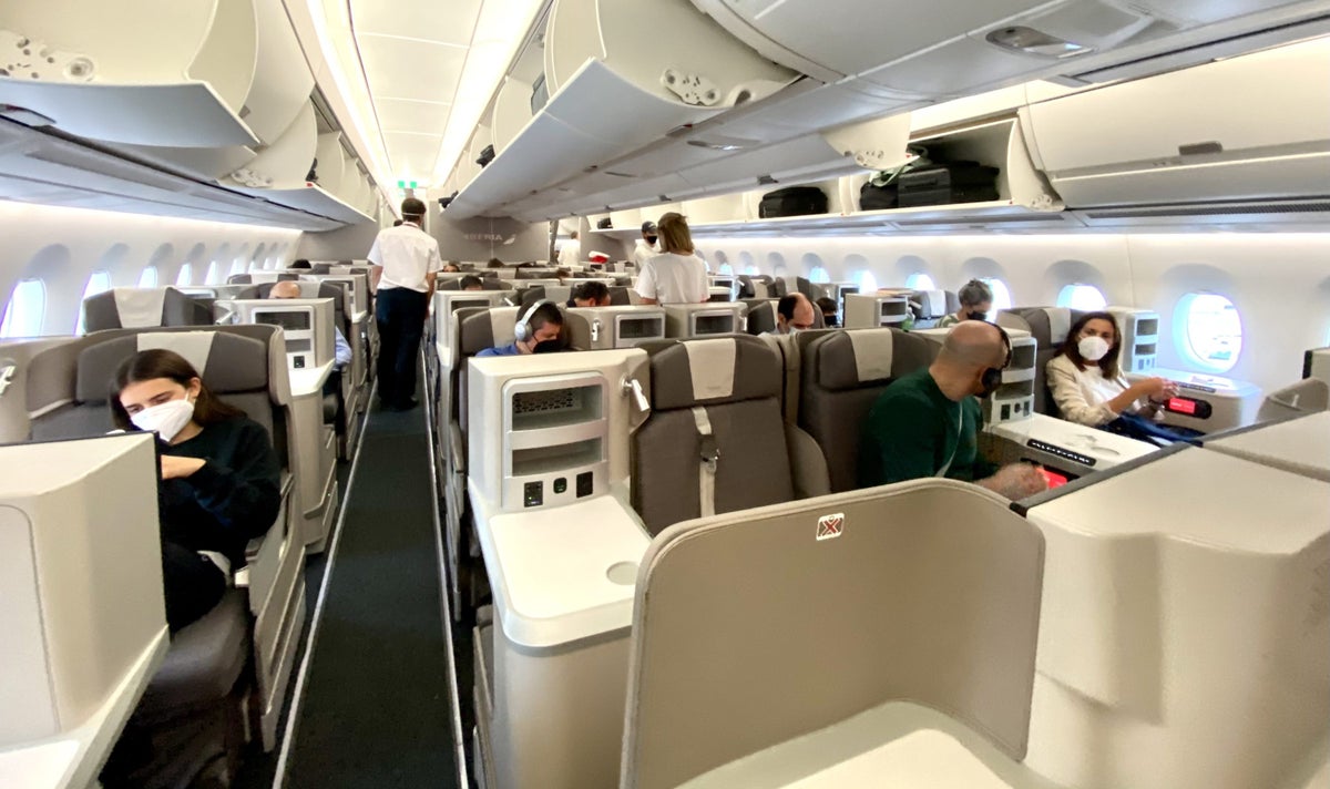 Iberia A350 business class front to back