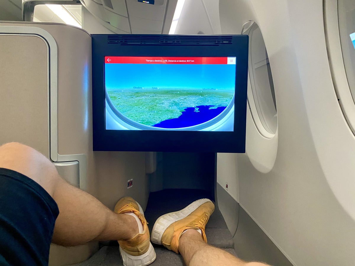 Iberia A350 business class in the relaxed position