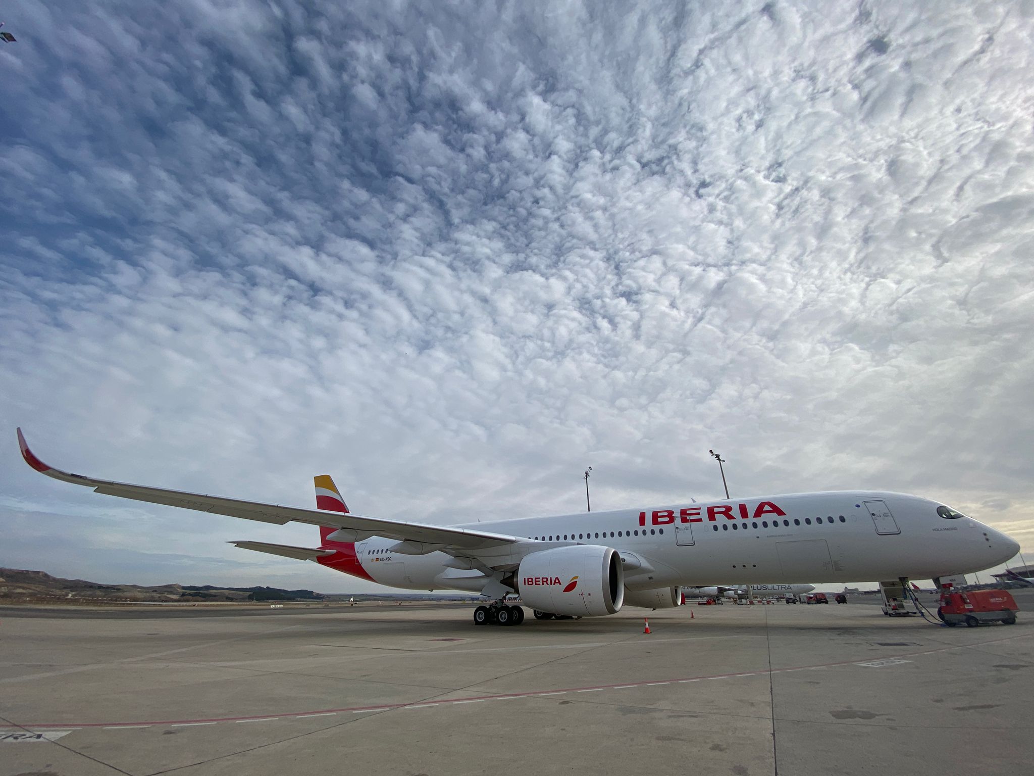 Iberia A350 cloudy sky