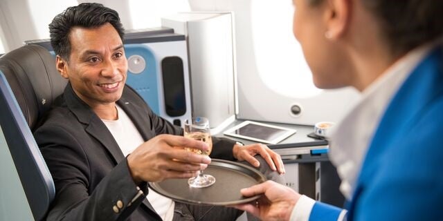 KLM business Champagne