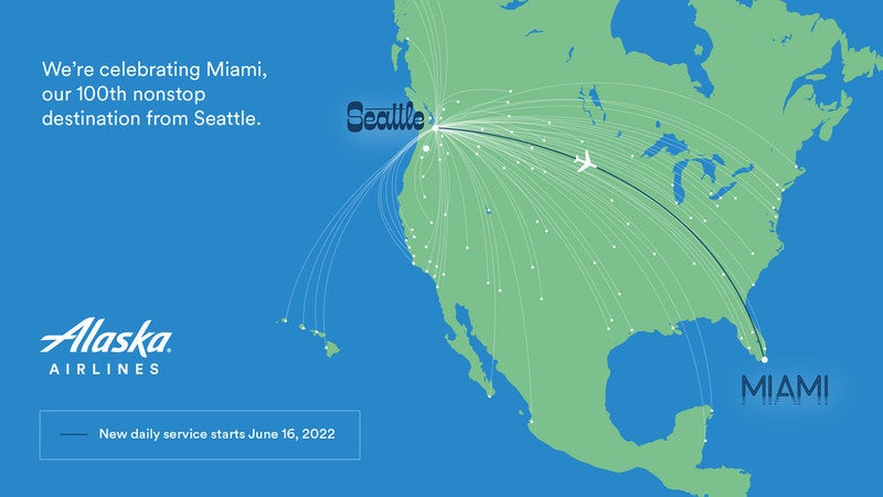 Alaska Seattle Miami Route Map