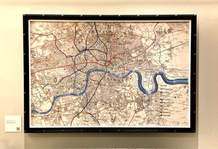 American Express Centurion Lounge Heathrow Terminal 3 London Tube map art