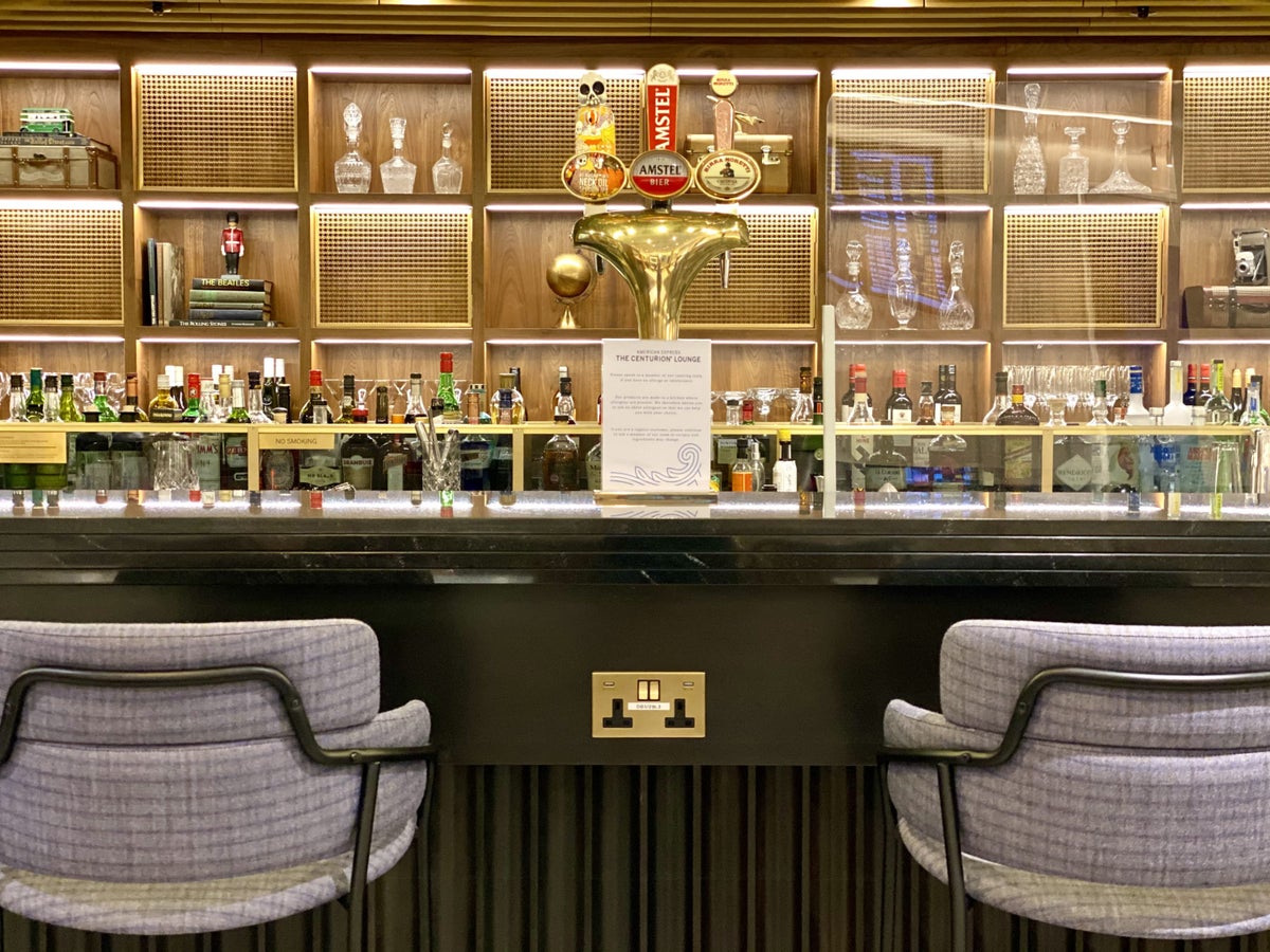 American Express Centurion Lounge Heathrow Terminal 3 bar stools
