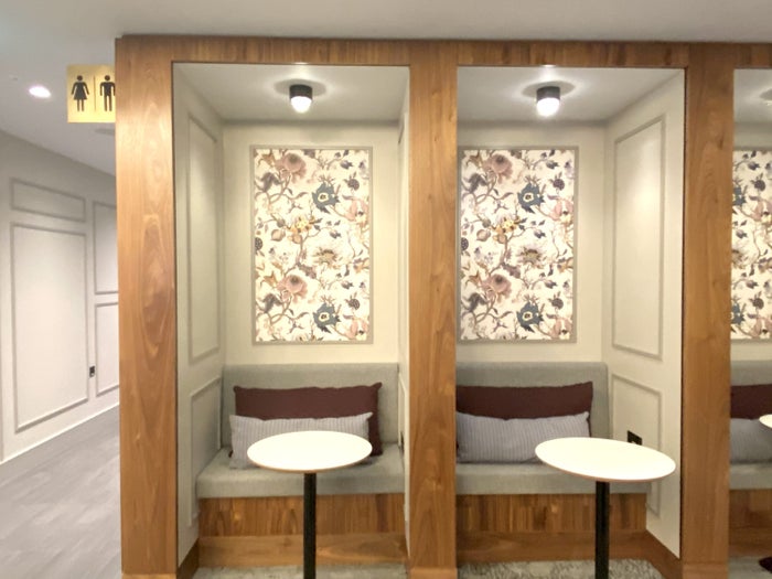 American Express Centurion Lounge Heathrow Terminal 3 comfy booths