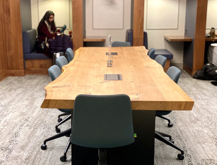 American Express Centurion Lounge Heathrow Terminal 3 meeting and work area