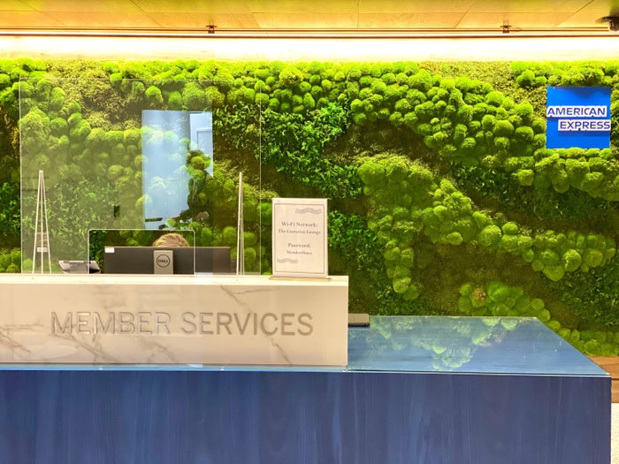 American Express Centurion Lounge Heathrow Terminal 3 reception