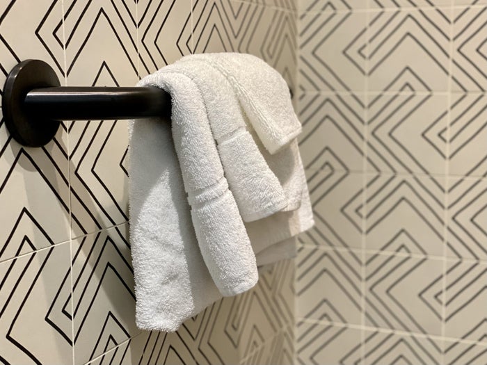 American Express Centurion Lounge Heathrow Terminal 3 towels