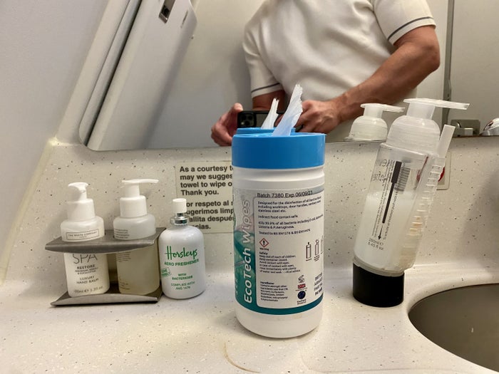 British Airways Club Europe A321neo bathroom amenities