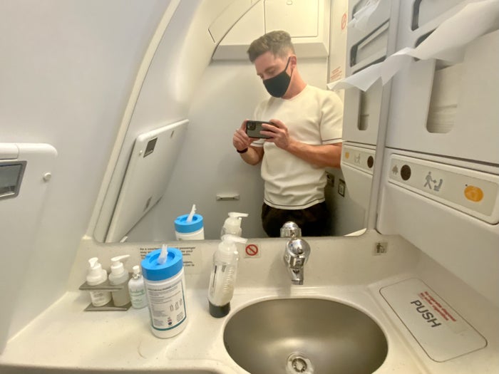 British Airways Club Europe A321neo bathroom