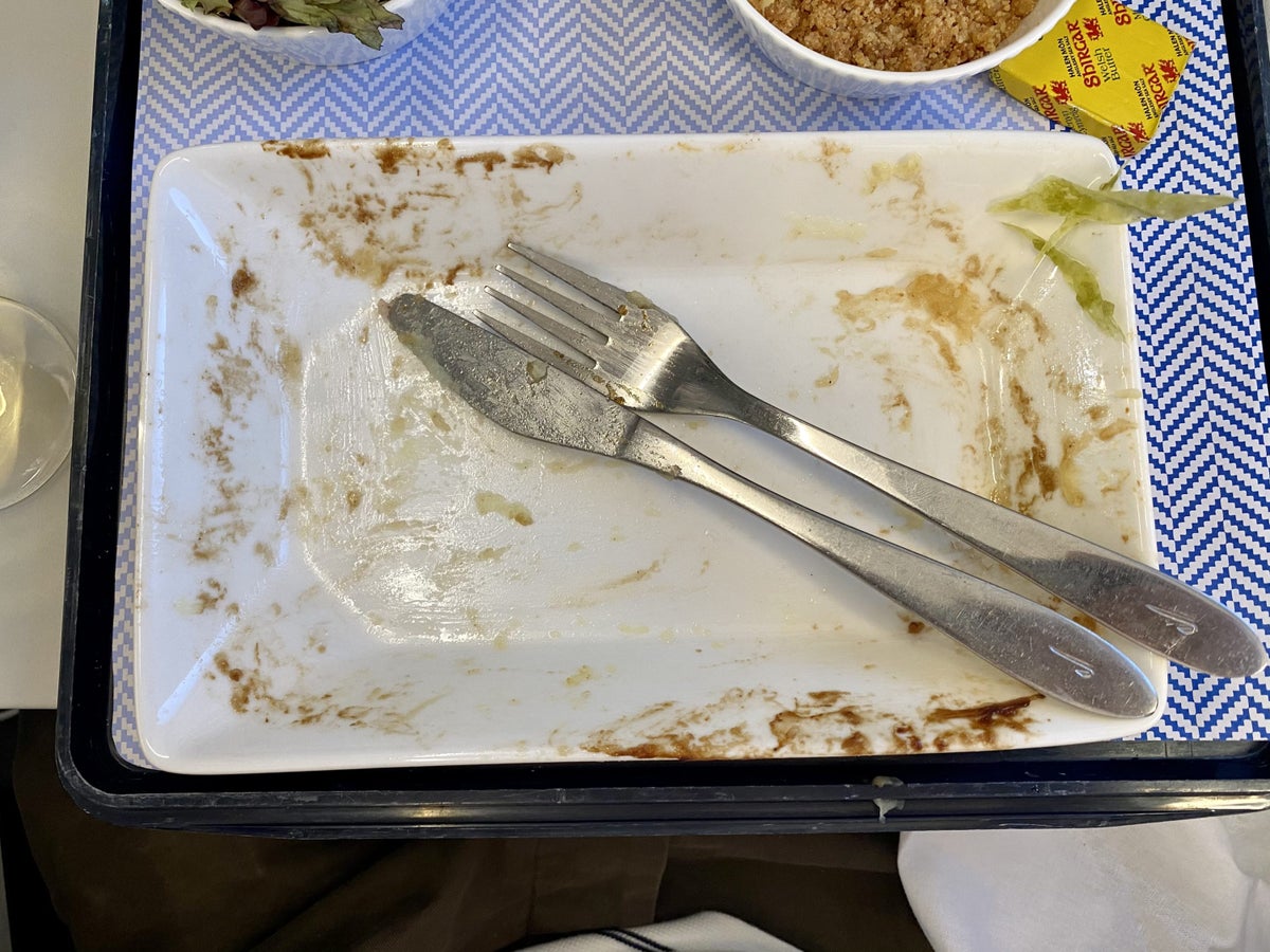 British Airways Club Europe A321neo empty plate