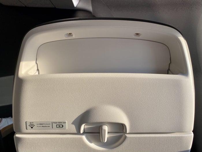 British Airways Club Europe A321neo seat back