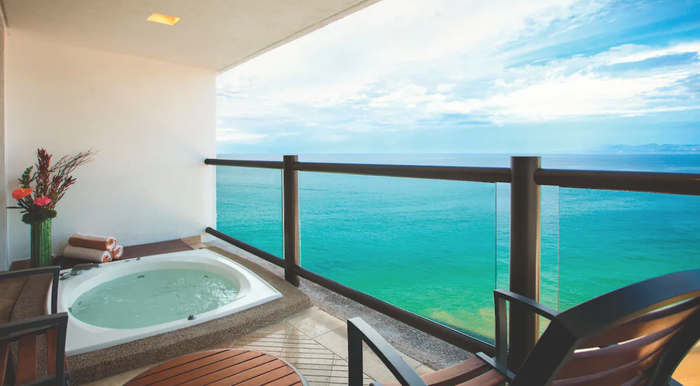 Guest room balcony at Hyatt Ziva Puerto Vallarta