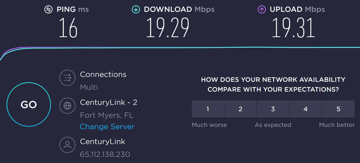 Hyatt Regency Orlando Grand Cypress Internet Speed Test Image Credit Speedtest by Ookla