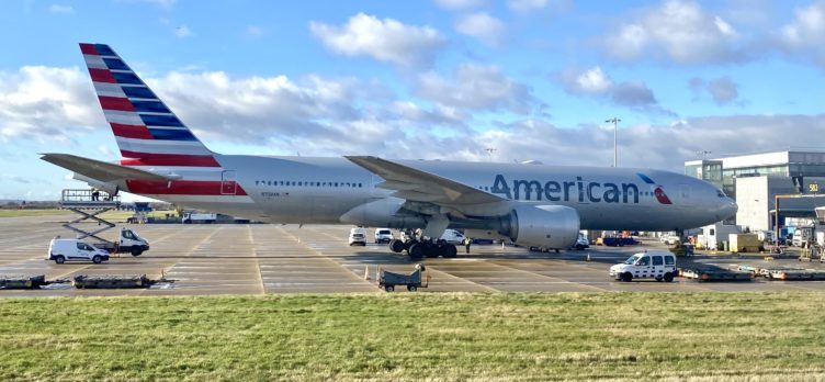 American Airlines 777 at LHR