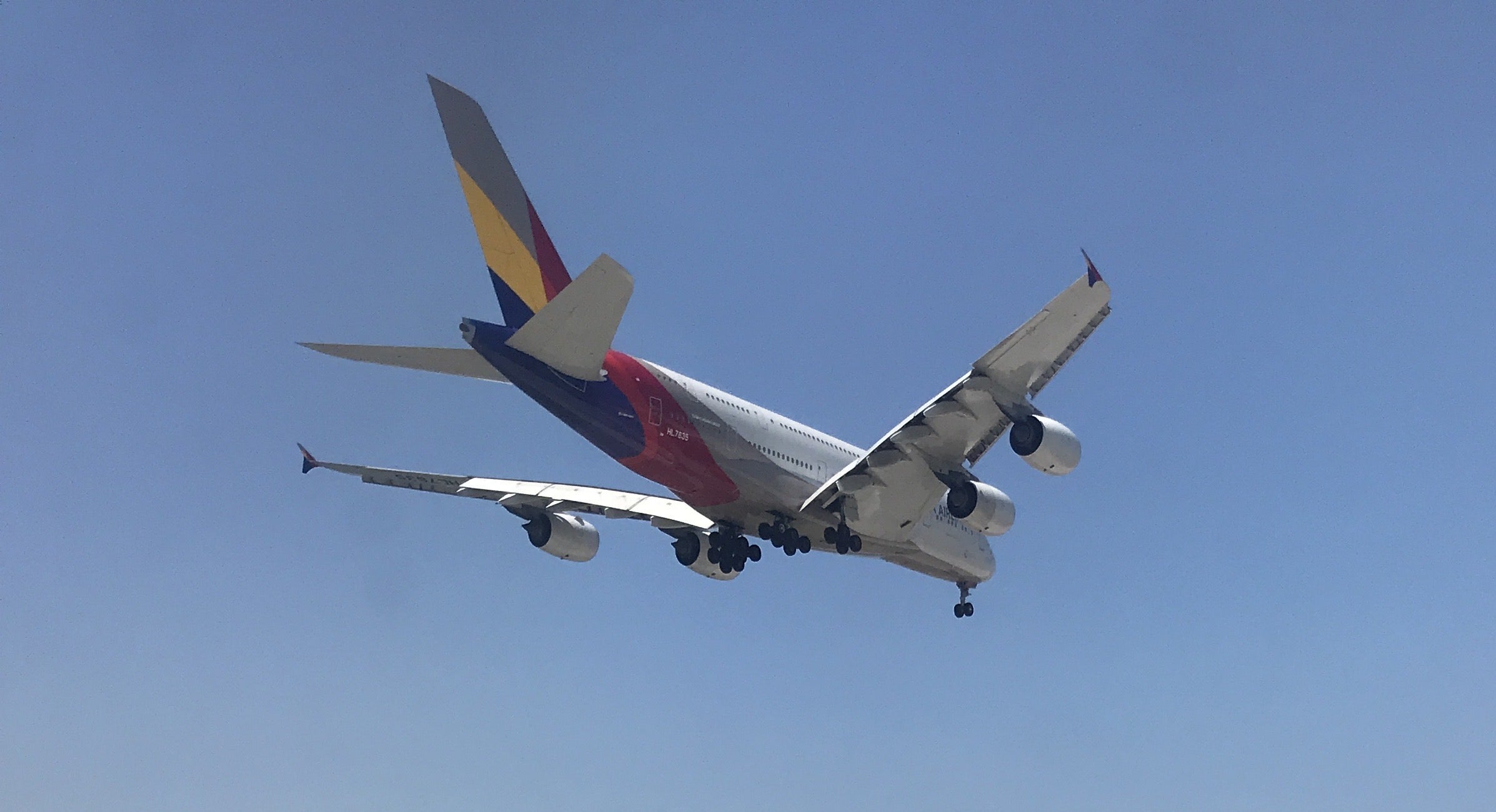 Asiana A380 HL7835 arriving at JFK in 2018
