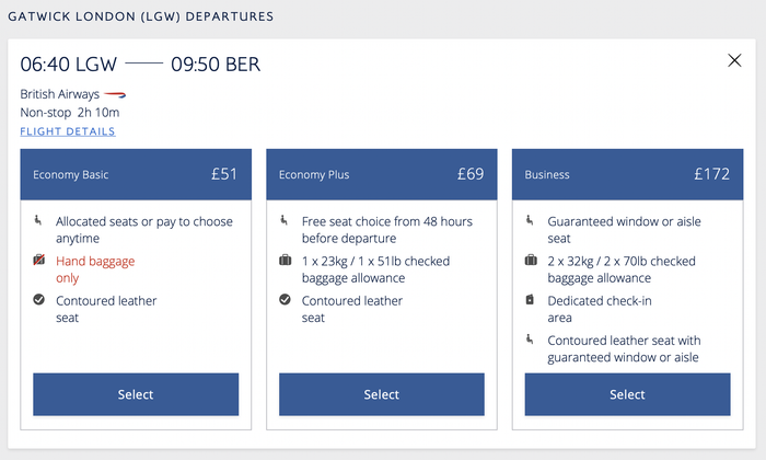Cost of a Euroflyer flight from Gatwick to Berlin