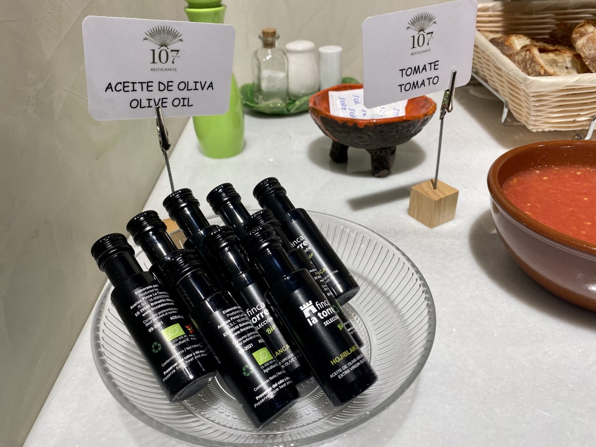 The Atocha Hotel Madrid Tapestry Collection by Hilton breakfast olive oil miniatures
