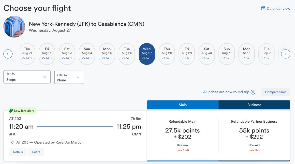 Atmos Rewards Air Maroc JFK CMN