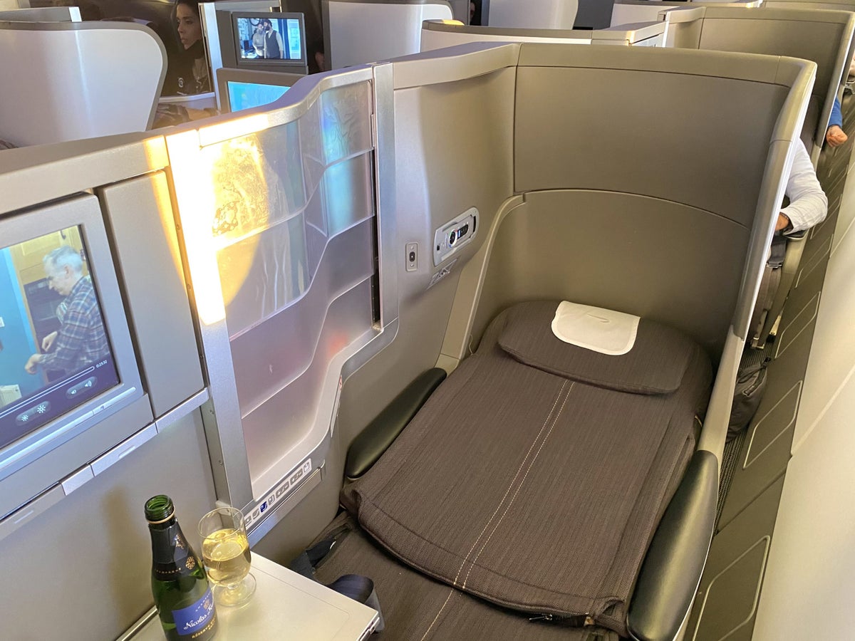 British Airways Club Europe A380 Club World fully flat seat