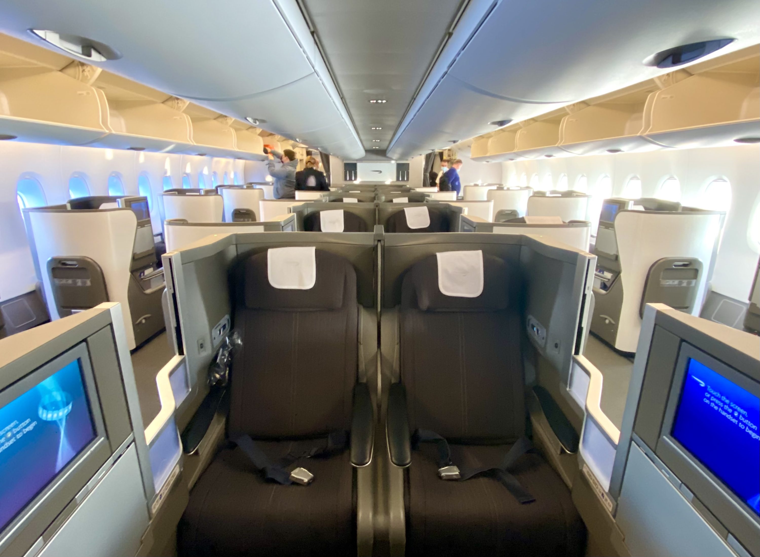 British Airways Club Europe A380 Club World lower deck cabin from the back
