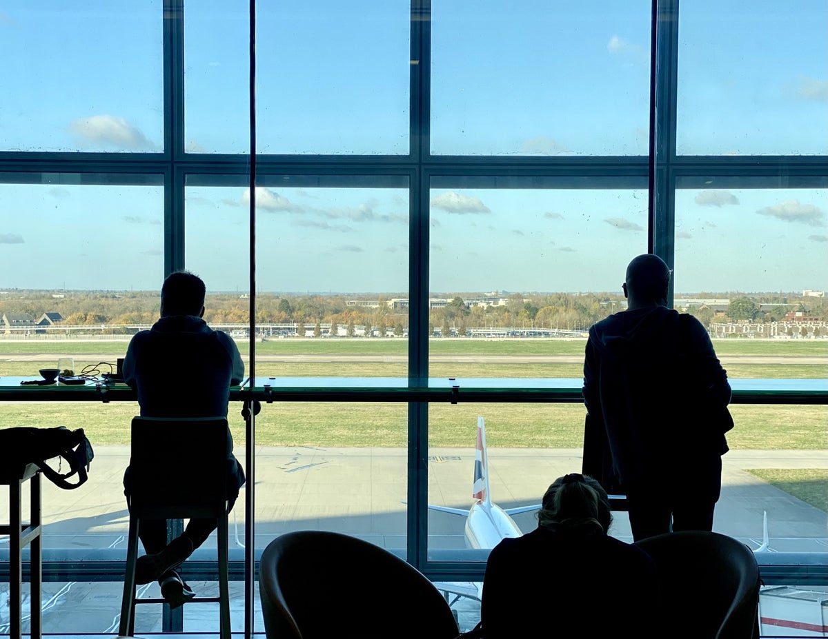 British Airways Club Europe A380 Heathrow Terminal 5 Galleries North Lounge plane spotting