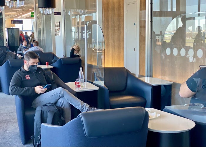 British Airways Club Europe A380 Heathrow Terminal 5 Galleries North Lounge seat dividers
