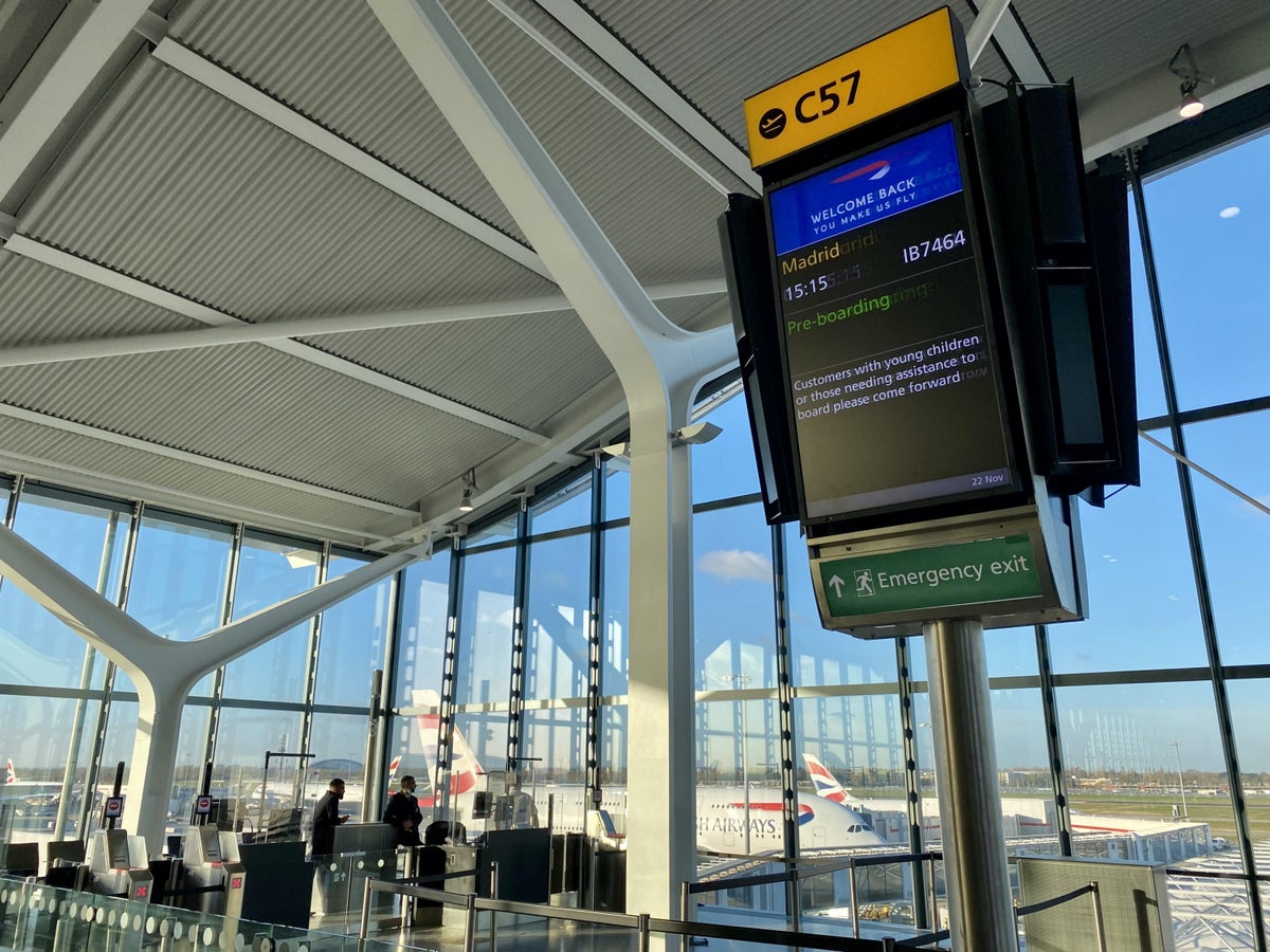 British Airways Club Europe A380 Heathrow Terminal 5 gate C57