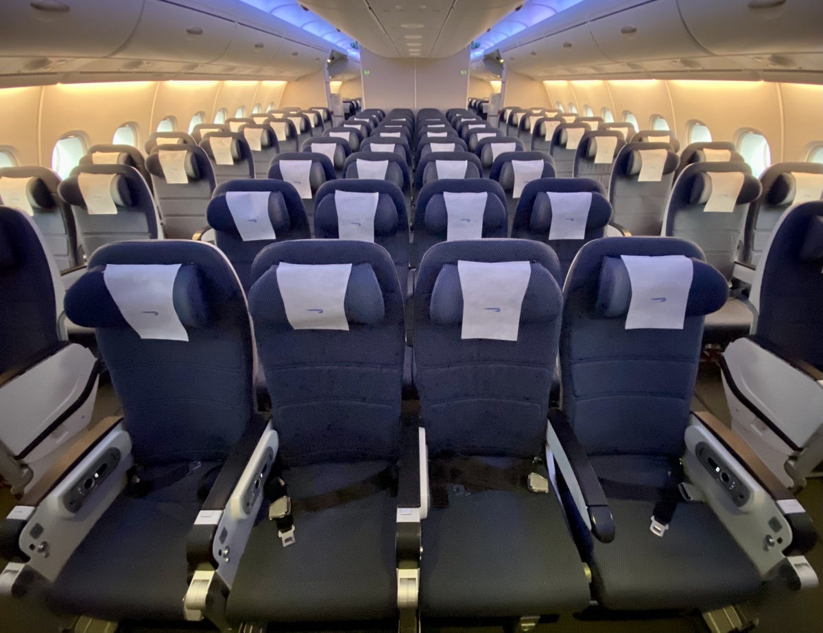 British Airways Club Europe A380 World Traveller economy upper deck cabin