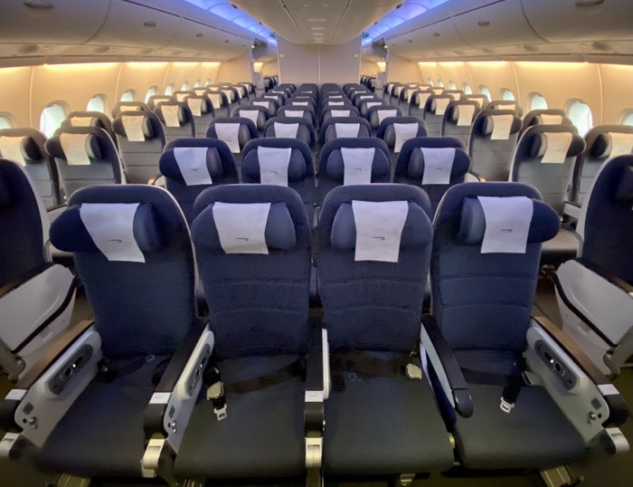 British Airways Club Europe A380 World Traveller economy upper deck cabin