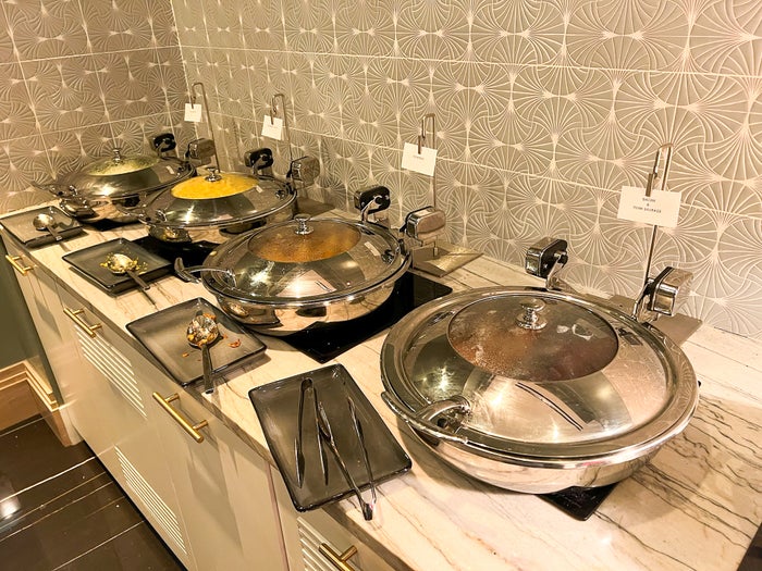 Conrad New York Midtown breakfast buffet hot plates