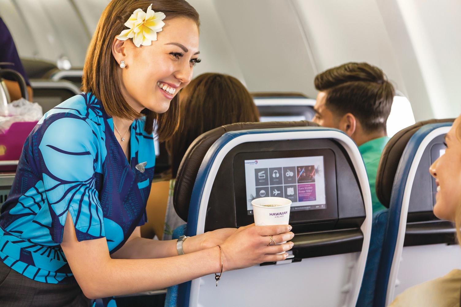 Hawaiian Airlines flight attendant economy