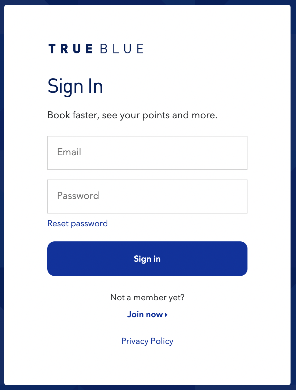 JetBlue Login Page