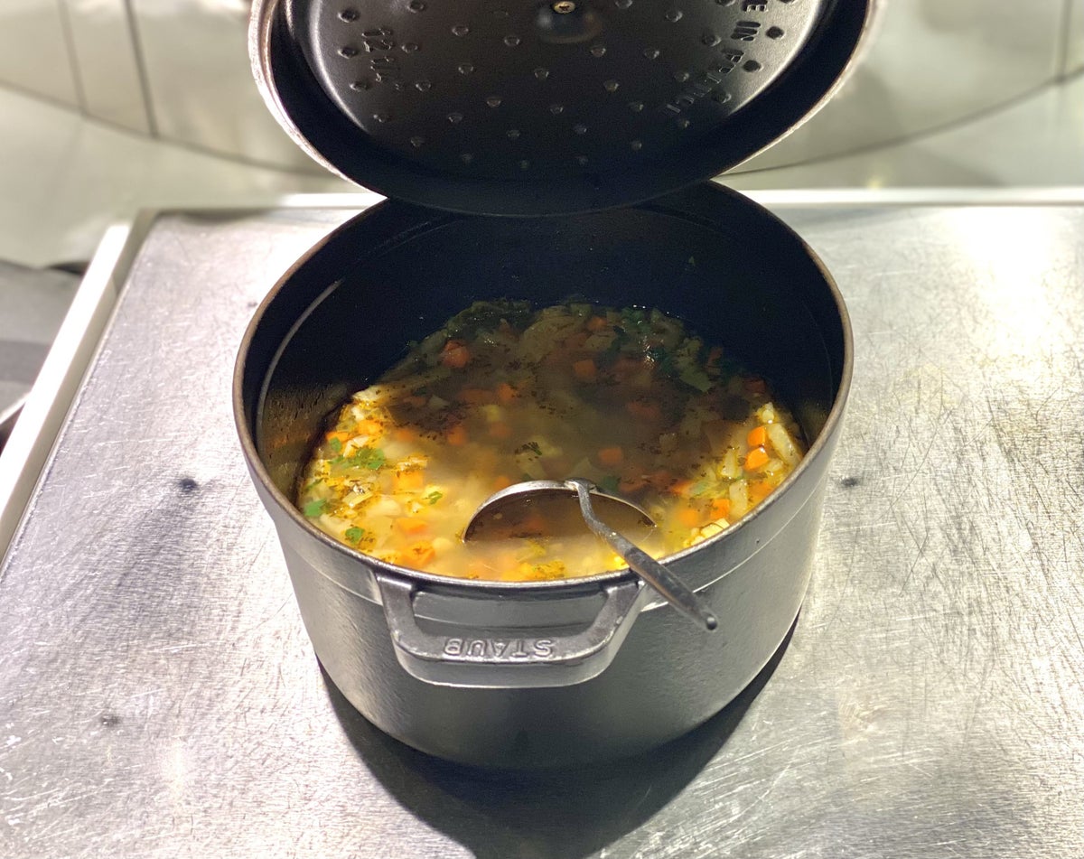 Lufthansa Senator Lounge B Frankfurt vegetable stew
