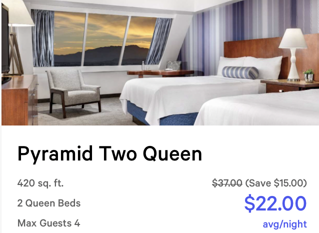 MGM Luxor room rate