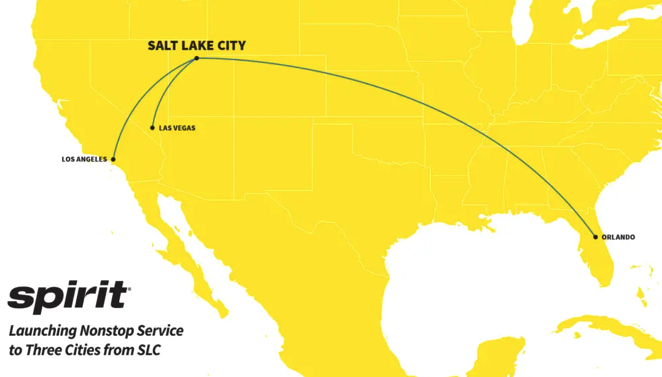 Spirit Airlines' new routes from Salt Lake City