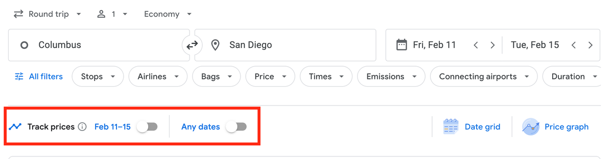 Set up a flight deal alert on Google Flights