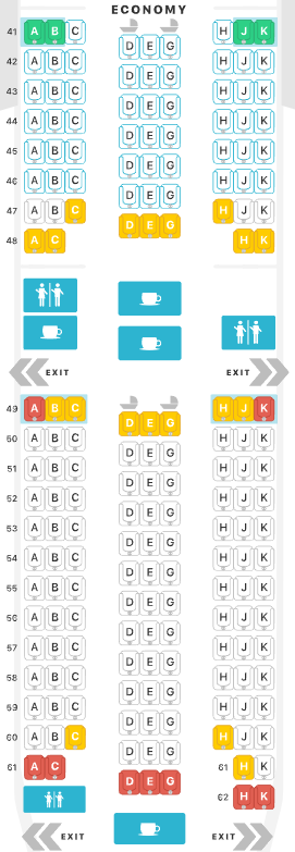 Singapore Airlines 777-300ER Economy Class seat map