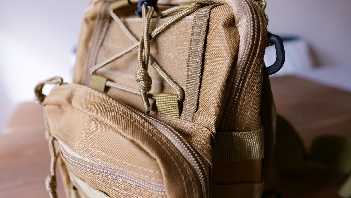 QT&QY Tactical Sling Bag for Men Small Military Rover Shoulder Backpack EDC  Chest Pack Molle Assault Range Bag