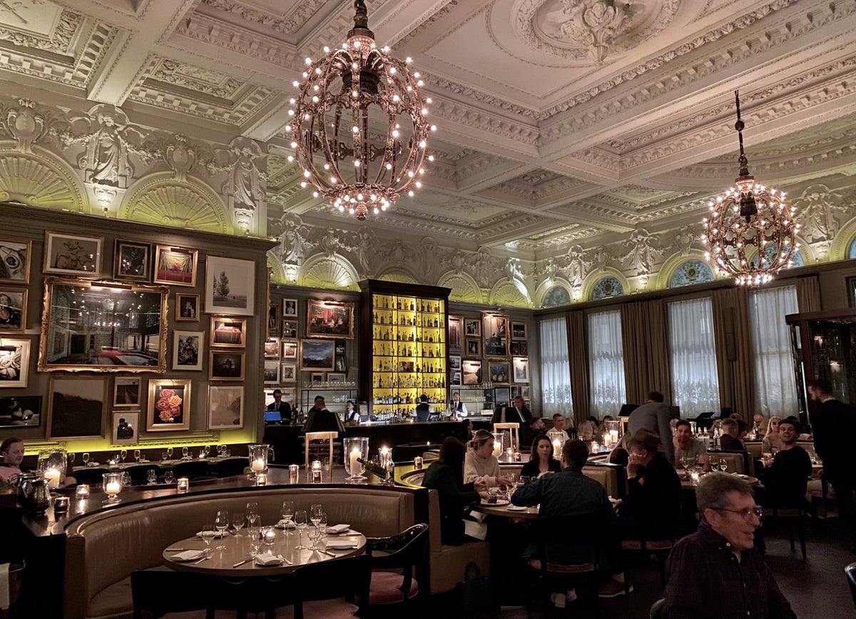 The London EDITION Berners Tavern by night