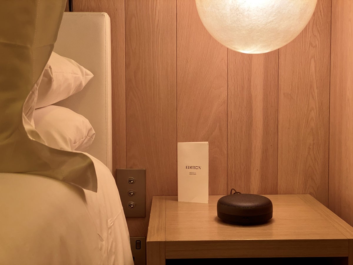 The London EDITION bedside table and speaker