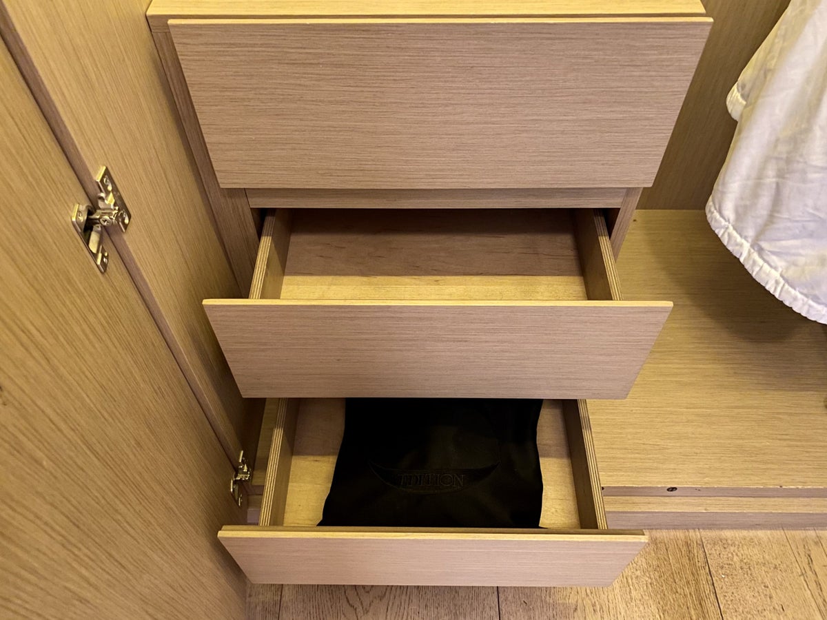 The London EDITION drawers in wardrobe