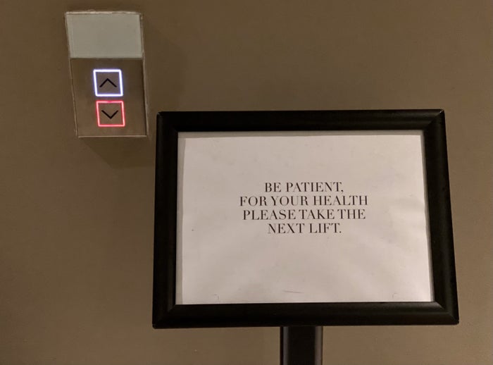 The London EDITION elevator COVID-19 protocol