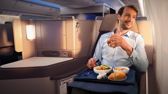 United Polaris business dining window seat